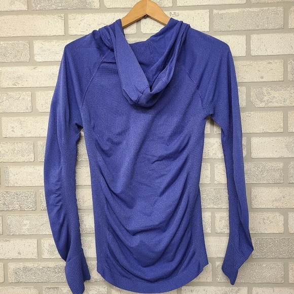 Athleta Rouched Purple Silver Zip Up Hoodie Size Medium - Picture 6 of 7